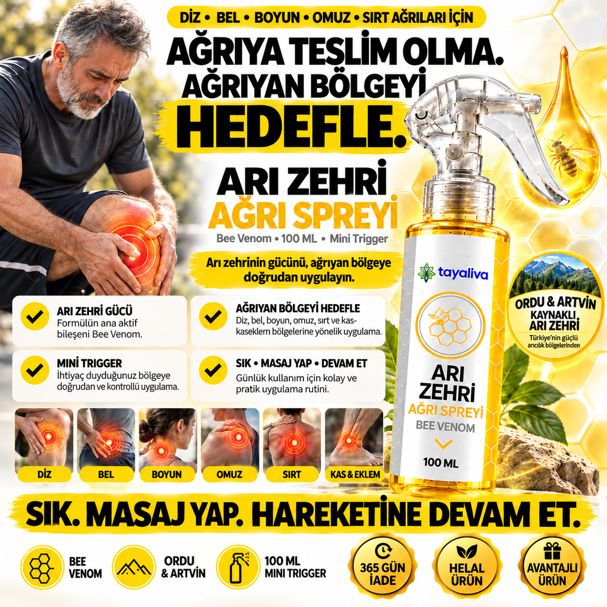 Tayaliva Arı Zehri Aktif Ağrı Spreyi 100ML